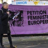 Une pétition féministe européenne a été lancée jeudi à Genève en face du UNHCR.